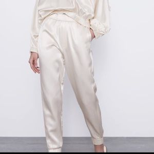 Zara Satin effect jogging pants